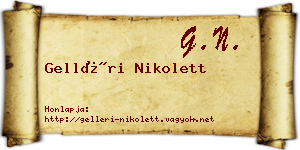 Gelléri Nikolett névjegykártya